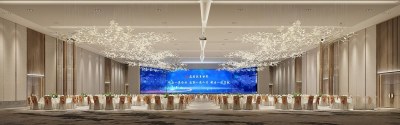 现代酒店宴会厅3D模型下载